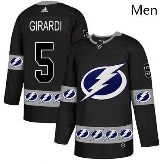 Mens Adidas Tampa Bay Lightning 5 Dan Girardi Authentic Black Team Logo Fashion NHL Jersey